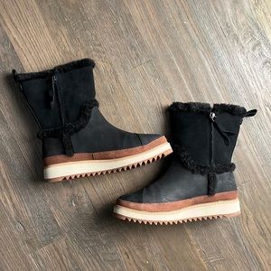 Tom’s Makenna Black Water Resistant Faux Fur Boot